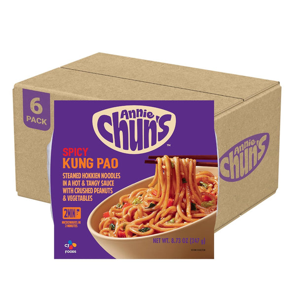 Annie Chun's Spicy Kung Pao Noodle Bowl, 8.73 oz (Pack of 6)