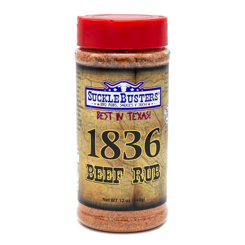 SuckleBusters 1836 Beef Rub: Texas-Style BBQ Seasoning with Bold Cracked Black Pepper,