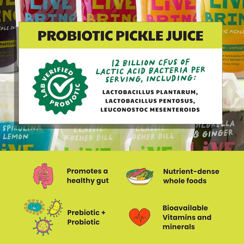 39 2 Pack 26 Olive My Pickle Probiotic Pickle Juice - Ounces | of LiveBrine Dragon Fruit & Strawberry Pickle Juice