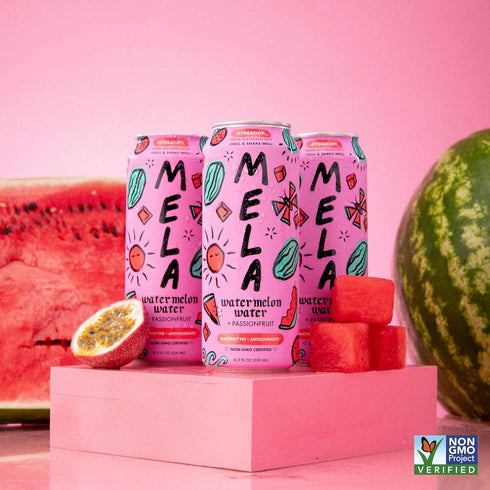 16.9 oz (Pack 12) Mela Water Watermelon Juice Drink, Electrolytes & Antioxidants, Refreshing Hydration, Coconut Water