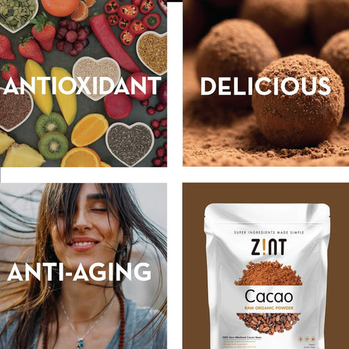 Zint Organic Cacao Powder (8 oz) - Paleo-Certified, Non-GMO, Anti-Aging Antioxidant Superfood, Gluten Free