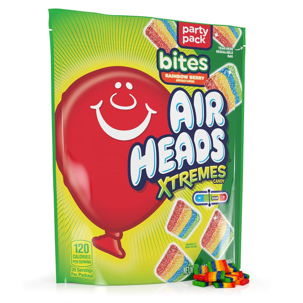 Airheads Xtremes Sweet and Sour Candy Bites, Chewy Candy Bag, Rainbow Berry