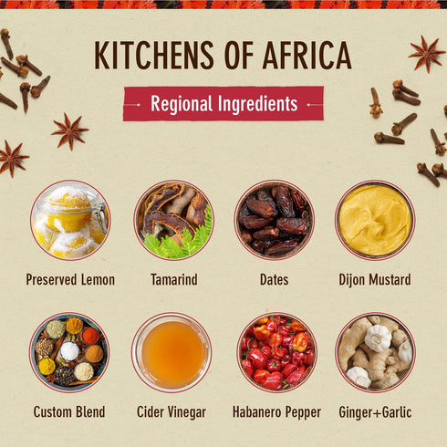 Kitchens of Africa Jerk Seasoning Paste 9 oz with Preserved Lemon, Dates, Tamarind, Dijon Mustard, Aromatic Spices
