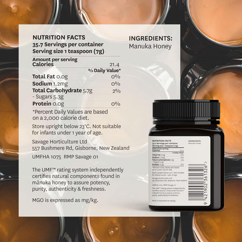 10+/MGO 263+ 100% 8.8 oz (Pack 1) WildCape Manuka Honey Certified UMF - Pure, Raw, Unpasteurized, Non-GMO, Made in New