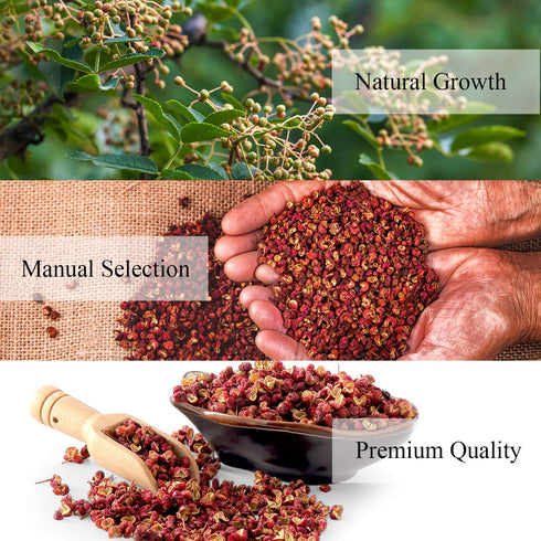 Yimi Sichuan Szechuan Peppercorns, Grade AAA Whole Red Peppercorn, Strong Flavor for Mapo Tofu, 2.1 oz