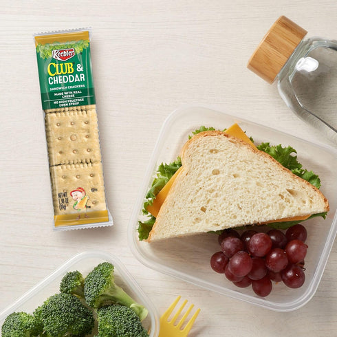 (12 96 Packs) Keebler Sandwich Crackers, Lunch Snacks, Club and Cheddar Trays