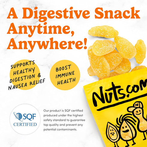(2 lbs) Nuts.com Crystallized Ginger Pieces - Premium Crystallized Ginger Slices - Spicy & Sweet Candied Ginger Pieces