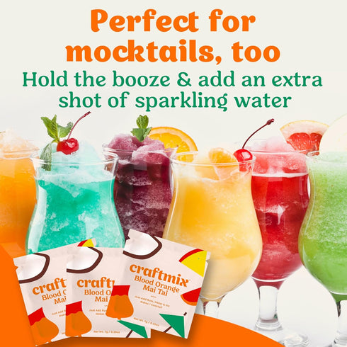 Packets 24 Pack Craftmix Blood Orange Mai Tai Cocktail & Mocktail Drink Mixer, Skinny Mixes - Water Flavoring - Made