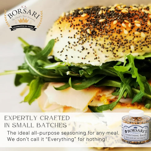 19oz Borsari Everything Bagel Seasoning - Gourmet Bagel Seasoning With Sea Salt and Poppy Seeds - Spice for Cooking