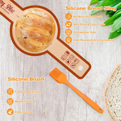 POLYHNIA 9''Banneton Sourdough Starter Kit, Sourdough Bread Baking Supplies, Bread Proofing Basket with Glass Sour