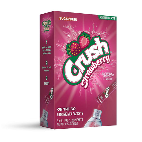 (12 72 72 Crush, Strawberry Powder Drink Mix - boxes, sticks) Sugar Free & Delicious, Makes flavored water beverages