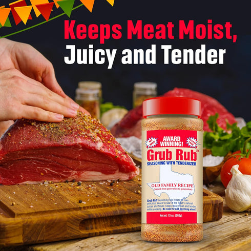 Grub Rub BBQ Seasoning & Meat Rubs for Smoking, Award Winning Family Recipe for Pork, Steak, Brisket, & More