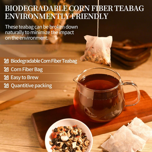 Rlvym 50Pcs 10 Formula(50Bags, 600g) Ginseng Ten Treasures Tea, Chinese Traditional Kidney Care Herbal Tea, Natural