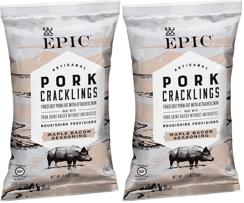 Epic Maple Bacon Pork Cracklings, Keto Friendly, Paleo Friendly, 2.5 oz (Pack