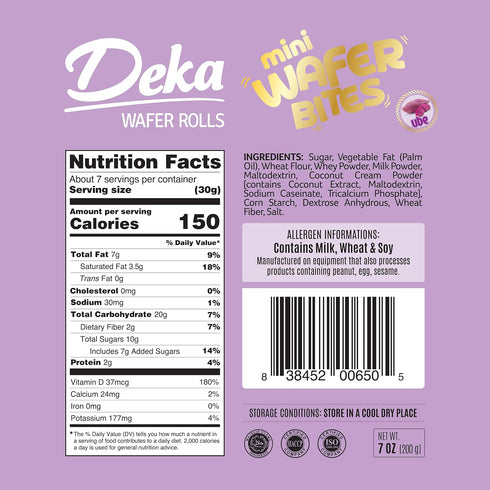 Deka Mini Wafer Bites (Ube, Pack of 1)