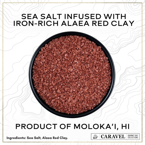 5 oz Alaea Red Salt Infused with Baked Red Alaea Clay from Hawaii Natural & Mineral Rich Hawaiian Salt for Cooking