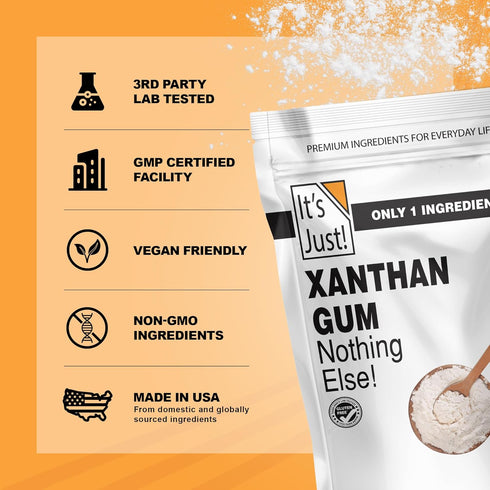It's Just Xanthan Gum, 8oz, Gluten Free, Keto Baking Thickener for Sauces, Soups, Dressings