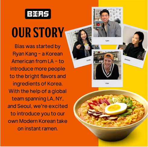 (320 6 Pack BIAS Apgu Red Chili Instant Noodles - Spicy Korean Ramen with Premium Toppings, Vegan, Air-Dried, Low