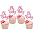 36 PCS Oh Baby Cupcake Toppers - Glitter Baby Shower Cupcake Picks Decorations for Kids Birthday Party Supplies (Pink)