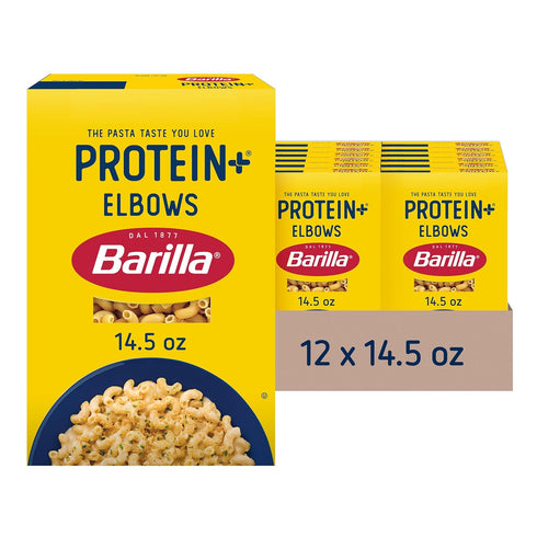 Barilla Protein+ (Plus) Elbows Pasta, 14.5 Ounce (Pack of 12) - plant
