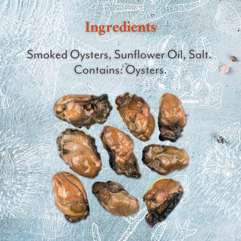 3 Oz Roland Foods Premium Smoked Large Oysters in Oil, Wild Caught, Tin