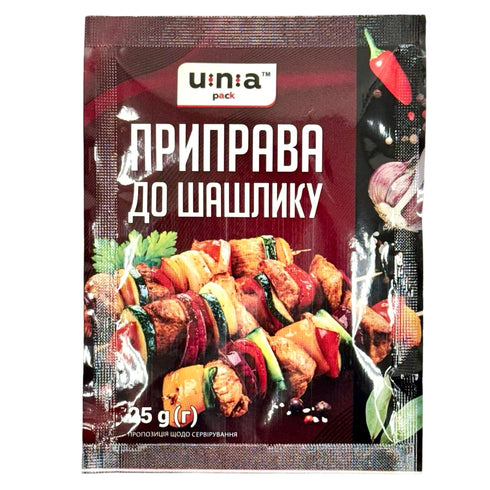 TEAMORE 0.8 oz 25 pack 6 Una Premium Shashlik & BBQ Seasoning Authentic Spice Blend for Perfectly Grilled Meat Ideal