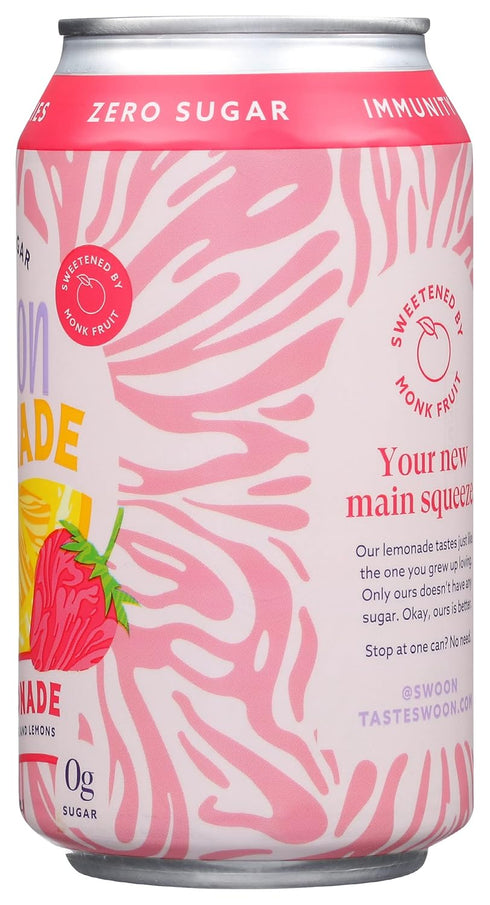 12 (Pack 12) Swoon Pink Lemonade, Zero Sugar, Low Calories, Vegan Friendly, Kosher, Gluten Free & Non-GMO, Fluid Ounce