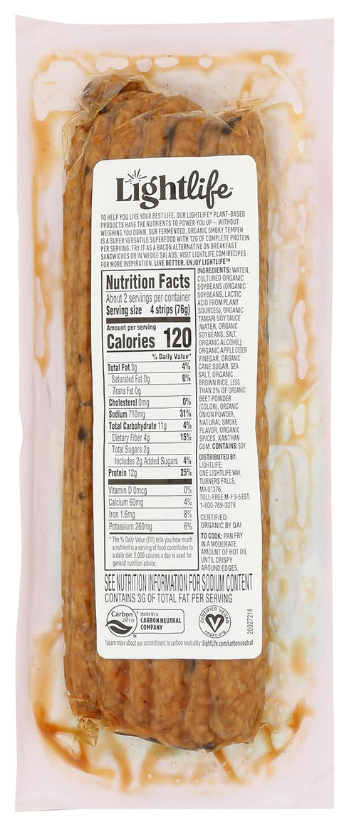 Lightlife 6 OZ FOODS Organic Tempeh Smoky Bacon
