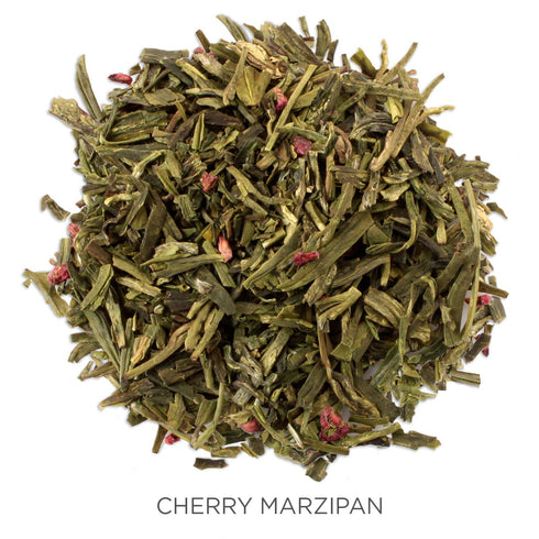 Tea Forte Cherry Marzipan - Premium Organic Loose Leaf Caffeinated Green Tea Blend, Makes 35-50 Cups