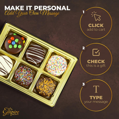 Empire Delights 6 Count Gourmet Cookies Gift Basket - Delicious Chocolate Gift Basket Great for Birthday Treats
