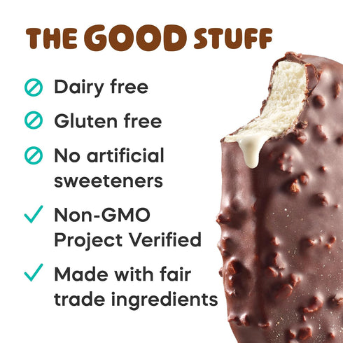 4 Count GOODPOP - Dairy Free Fudge N' Vanilla Crunch Bars - Non-GMO, Gluten Free