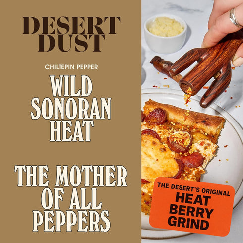 Set) Desert Dust - Wild, Sun-Dried Chiltepin Peppers | Authentic Whole & Hand-Picked | Smoky, Fiery Heat for Salsa