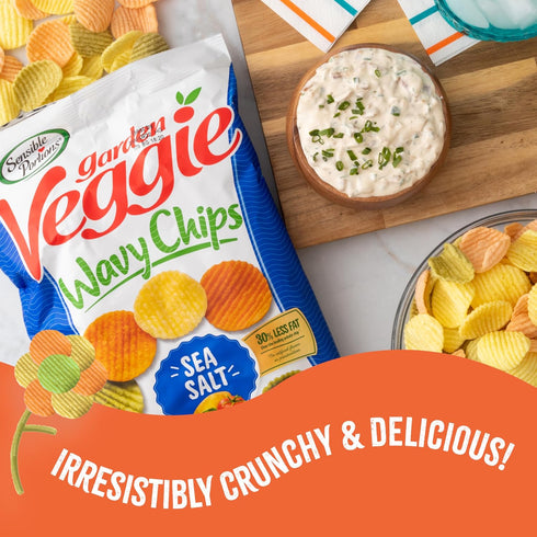 7 6-Pack Sensible Portions Veggie Wavy Chips, Sea Salt Flavor, Gluten-Free Chips, Ounce Bag