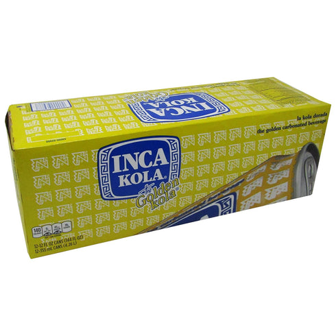 Inca Kola 12 oz 12pk Golden Carbonated Beverage Soda - la kola dorada - cans