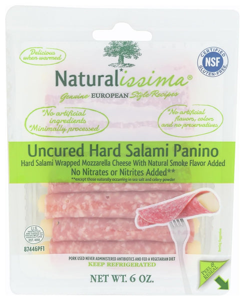 Naturalissima , Uncured Hard Salami Panino, 6 oz