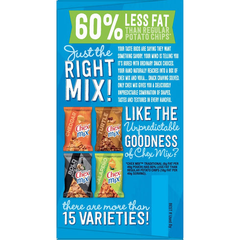 Multipack, 10 17.5 oz Chex Mix Snack Mix, Traditional Original Recipe, Single Serve Snack Bags, Ct
