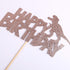 Happy Birthday Cake Topper - Rose Gold Glitter Dinosaur Theme Decoration for Boy and Girl Birthday Party