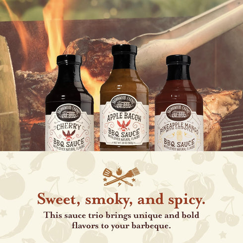 20oz (3 Count, Brownwood Farms BBQ Sauce, Made in Small Batches, Sweet and Tangy, Great on Fries, Meatloaf, Burgers