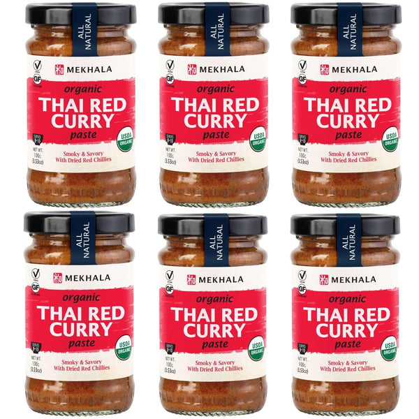 Mekhala Organic Thai Red Curry Paste. VEGAN. GLUTEN-FREE. NO ADDED SUGAR. Versatile.