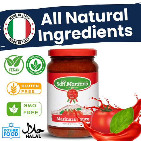 13 oz, La San Marzano Marinara Sauce, Pasta Sauce Made in Italy, All Purpose Tomato Premium Quality, All Natural