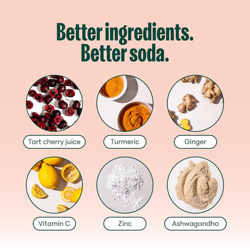 Immune 12 Pack (12oz NOOMA - Daily Wellness Soda - Low Calorie & Low Sugar Healthy Soda - Organic & No Sucralose