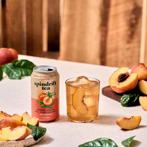 12 Oz Pack 12 49 Spindrift Brewed Iced Tea, Peach Green Tea, Made with Real Squeezed Fruit, No Carbonation, Fl Cans