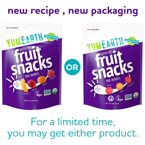 5 Oz YumEarth Organic Fruit Snacks, Assorted