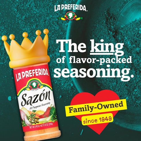 8oz (Pack 6) La Preferida All-Purpose Sazn (Bold Mexican Seasoning) with Paprika, Garlic & Onion Great for Meat