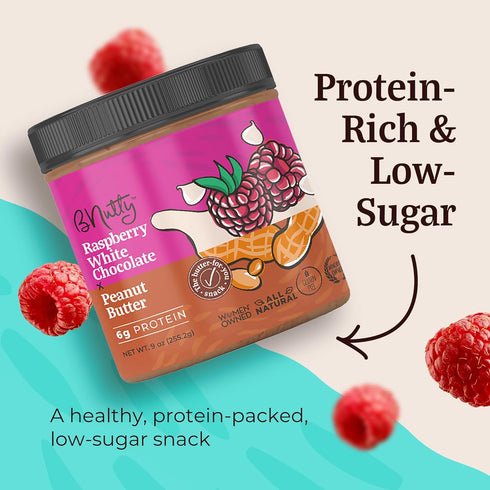 9oz 4 Packs BNutty Fruit Lover's Peanut Butter | Gluten-Free, Natural Ingredients | Assorted Flavors, Smooth & Creamy