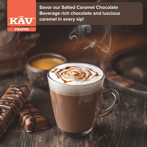 10 oz KAV DECADENT Barista Salted Caramel Chocolate Luxurious Beverage Mix | Sweet & Savory Flavor, Perfect for Hot