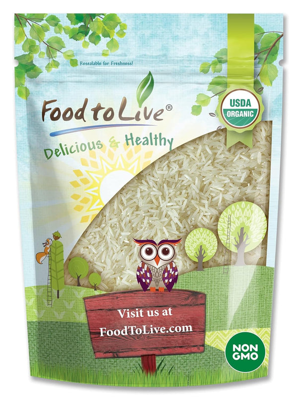 Food to Live Organic White Basmati Rice, 5 Pounds Non-GMO, Long-Grain Rice