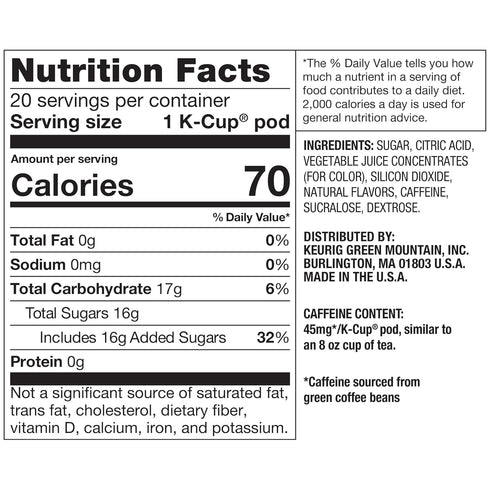 20 Count The Original Donut Shop Iced Refreshers, Mango Dragonfruit Lemonade Flavor, Keurig Single Serve K-Cup Pods