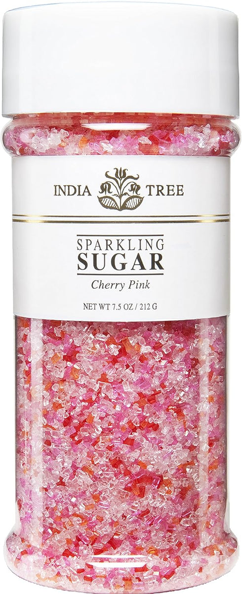 India Tree Cherry Pink Blend Sparkling Sugar, 7.5 oz | Vibrant Pink,