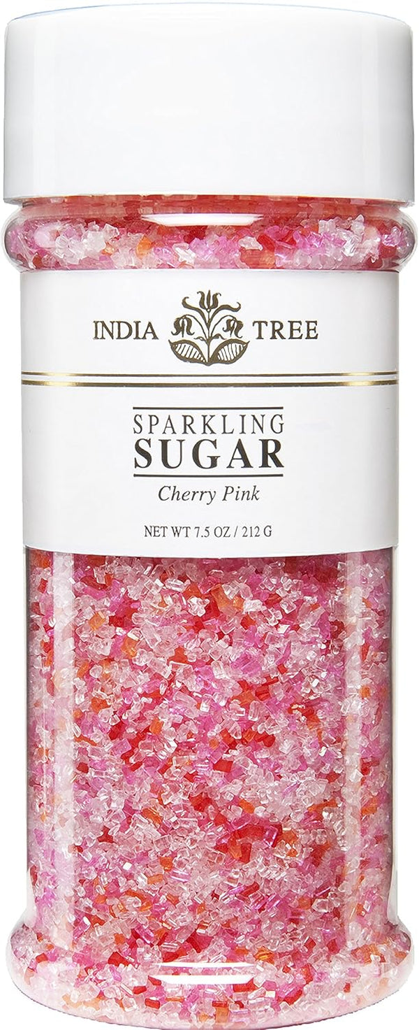 India Tree Cherry Pink Blend Sparkling Sugar, 7.5 oz | Vibrant Pink,